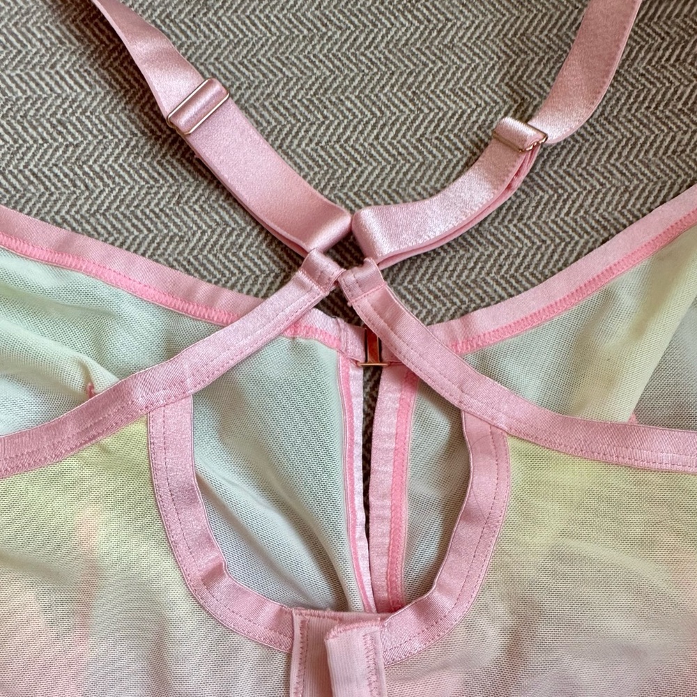 ♻️ LAST CHANCE! Auden Rainbow Sherbet Ombré Triangle Mesh Bralette - Size 3X NWT - Picture 7 of 10